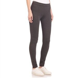 Theory Women S Charcoal Sabali Knit Stretch Slim Pull-On Seamed Aurore Leggings